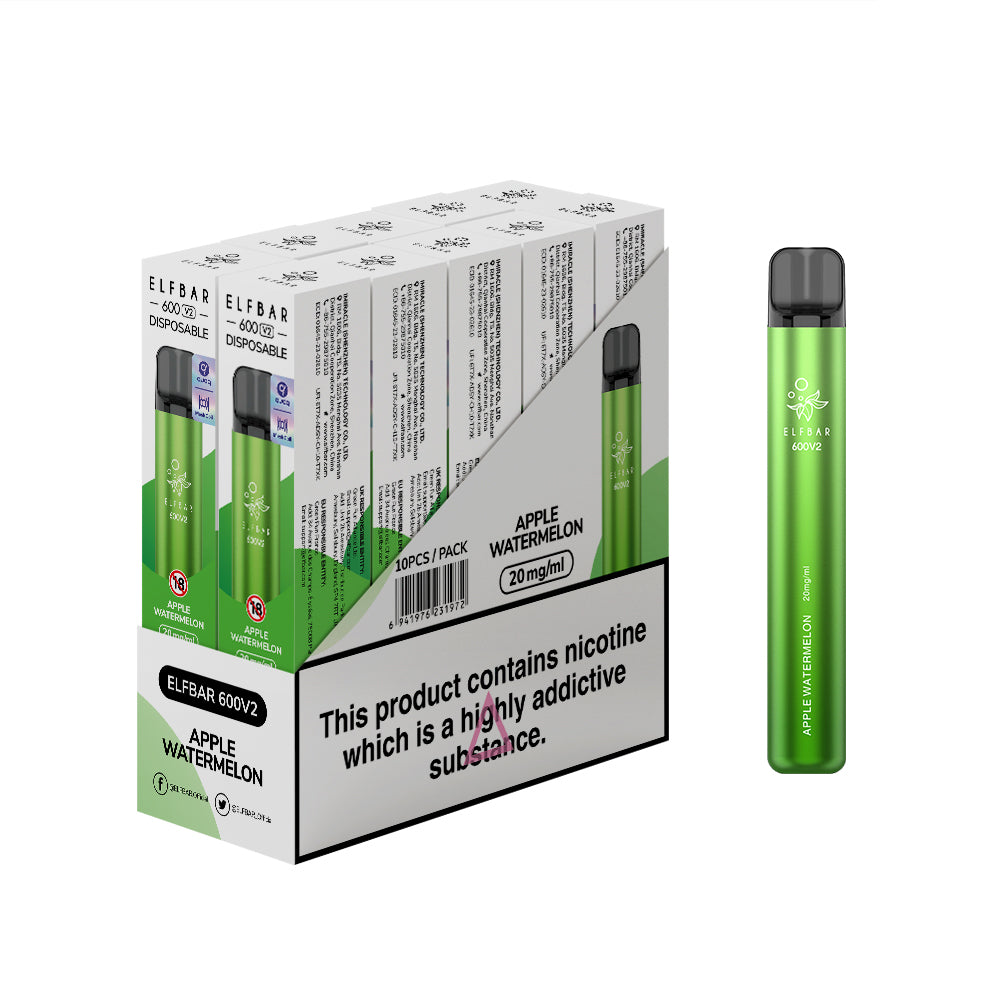 ELFBAR V2 600 puffs 2% - Mesh Coil - Disposable vape Pod Device - **(PACK OF 10)**