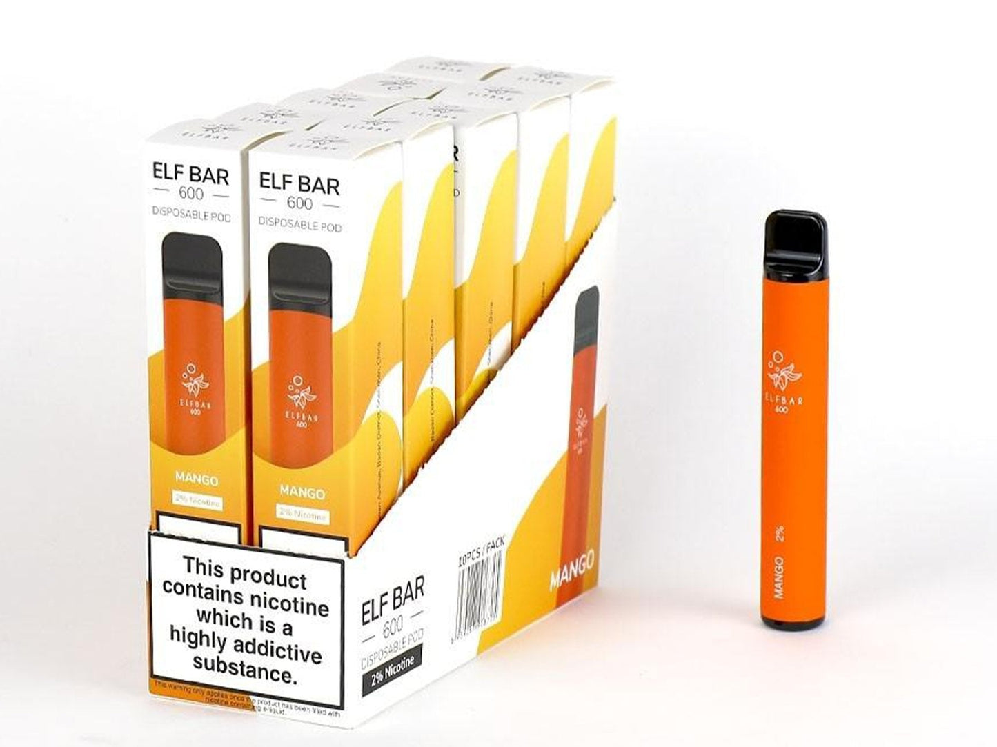 ELF BAR 600 2% TPD Compliant Disposable Vape Device **(Pack Of 10)**