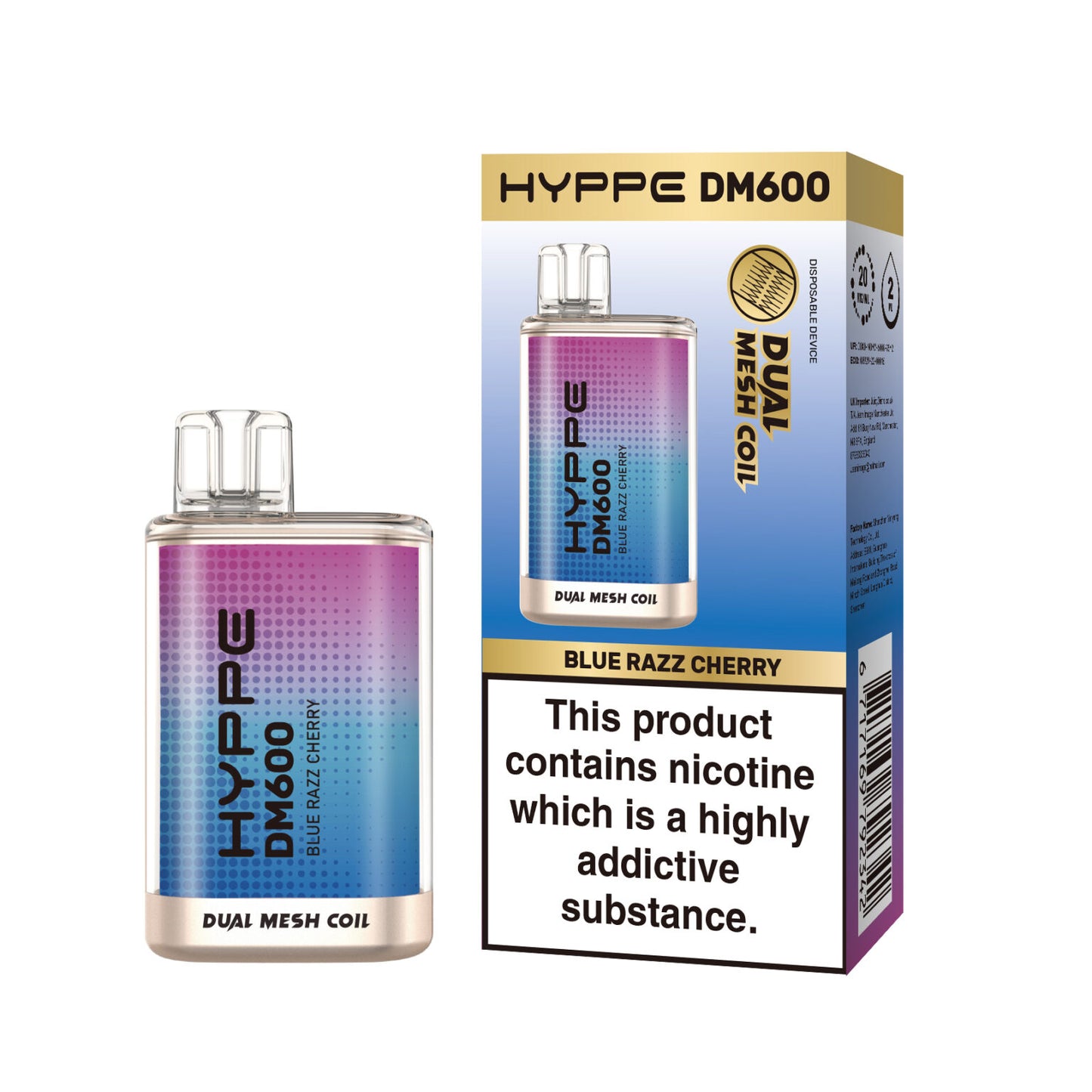 HYPPE DM600 2 % 600 PUFF - DUAL MESH COIL - DISPOSABLE VAPE POD DEVICE **(PACK OF 10)**