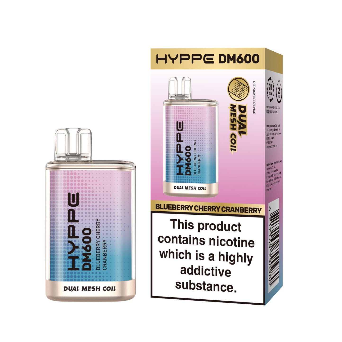 HYPPE DM600 2 % 600 PUFF - DUAL MESH COIL - DISPOSABLE VAPE POD DEVICE **(PACK OF 10)**