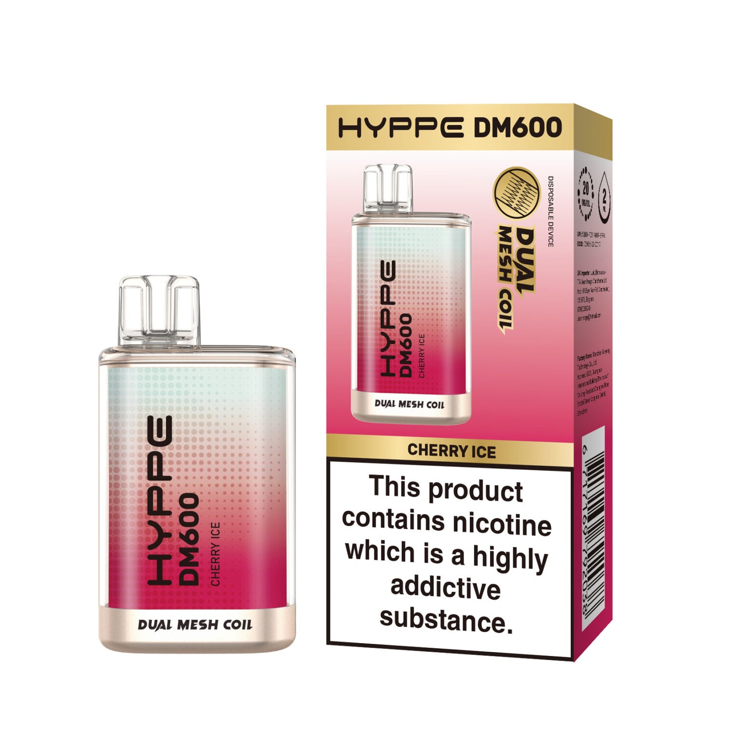 HYPPE DM600 2 % 600 PUFF - DUAL MESH COIL - DISPOSABLE VAPE POD DEVICE **(PACK OF 10)**