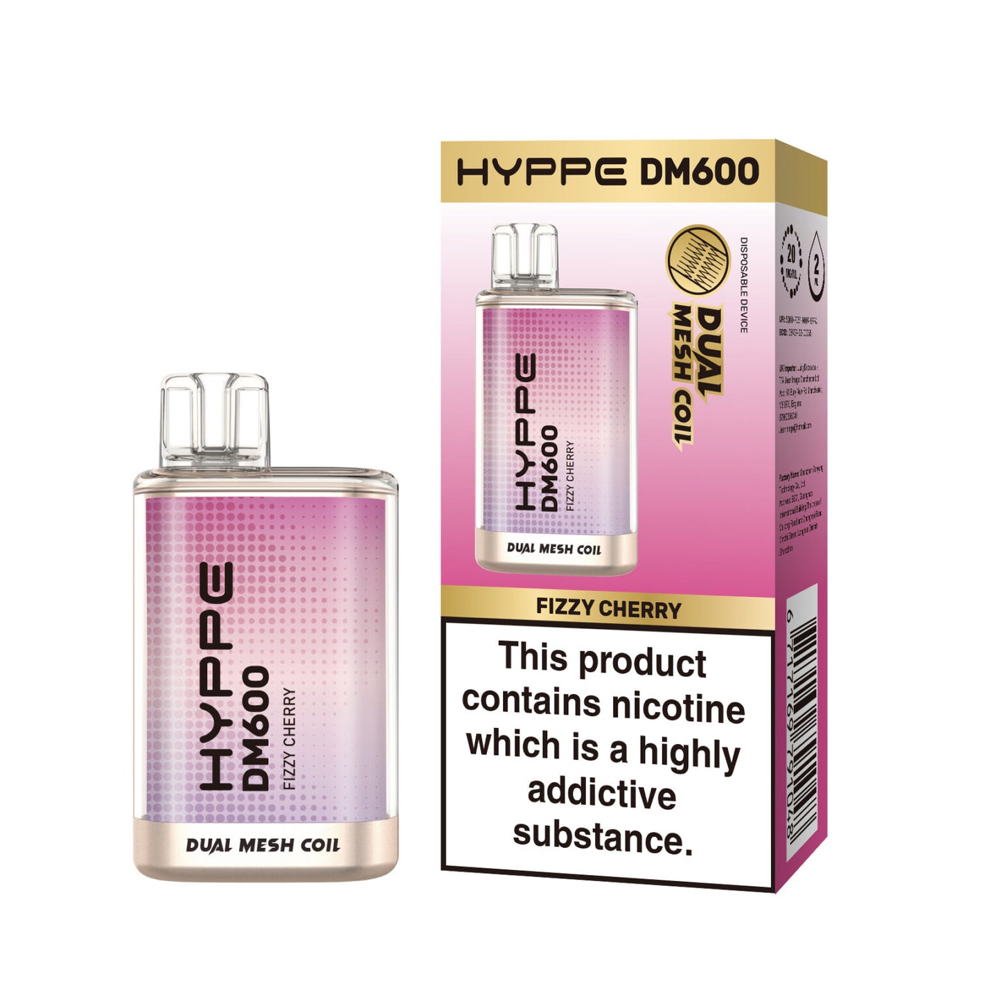 HYPPE DM600 2 % 600 PUFF - DUAL MESH COIL - DISPOSABLE VAPE POD DEVICE **(PACK OF 10)**