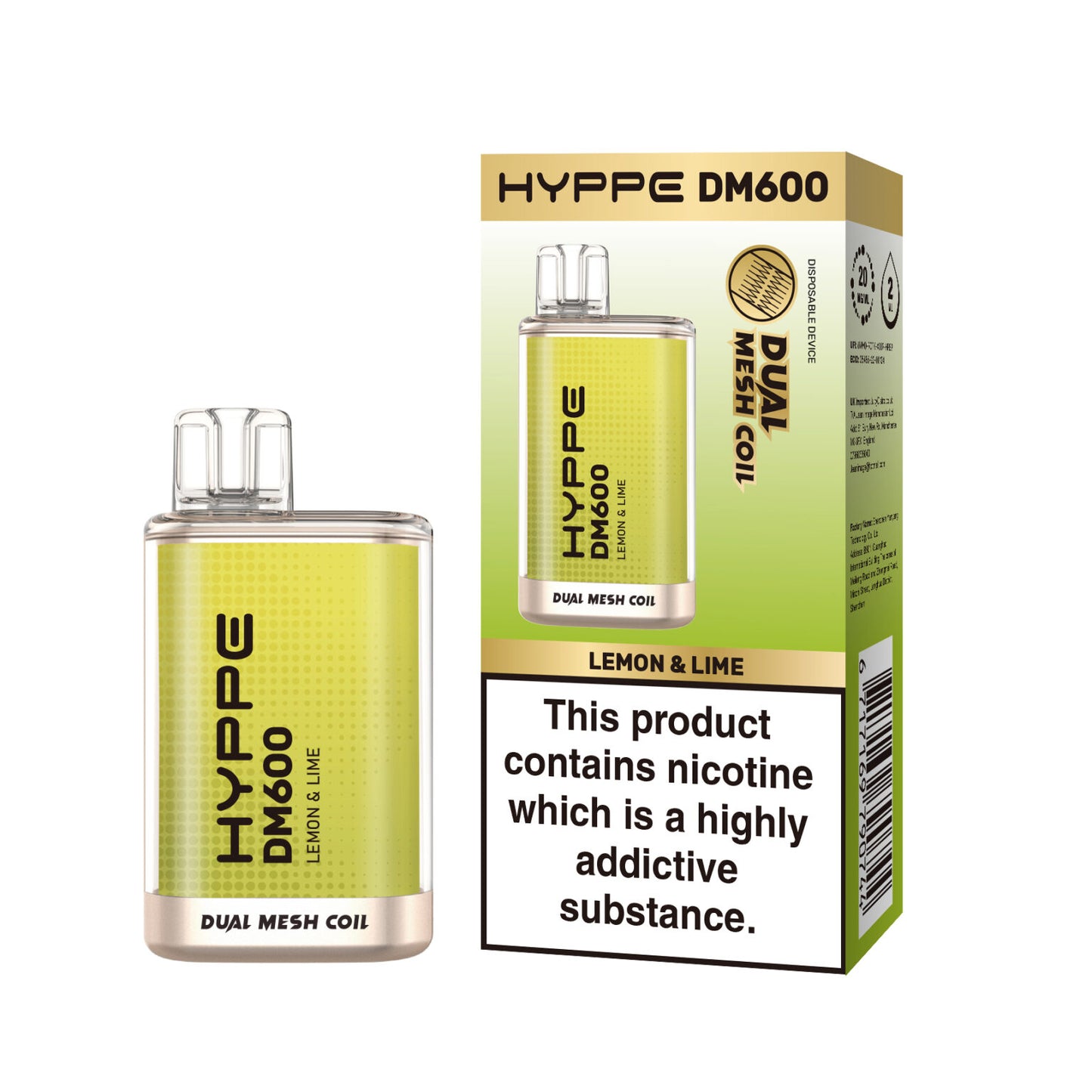 HYPPE DM600 2 % 600 PUFF - DUAL MESH COIL - DISPOSABLE VAPE POD DEVICE **(PACK OF 10)**