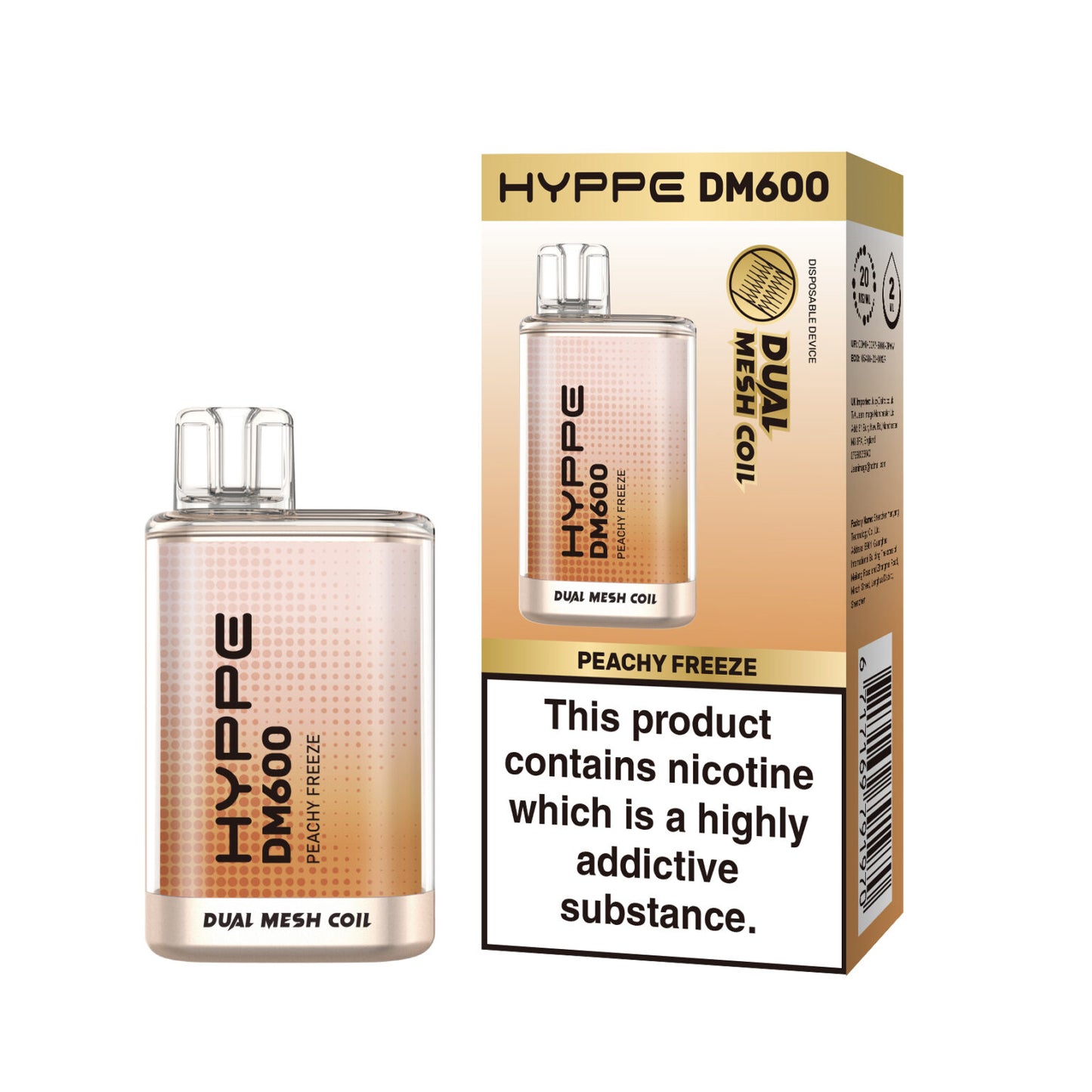 HYPPE DM600 2 % 600 PUFF - DUAL MESH COIL - DISPOSABLE VAPE POD DEVICE **(PACK OF 10)**