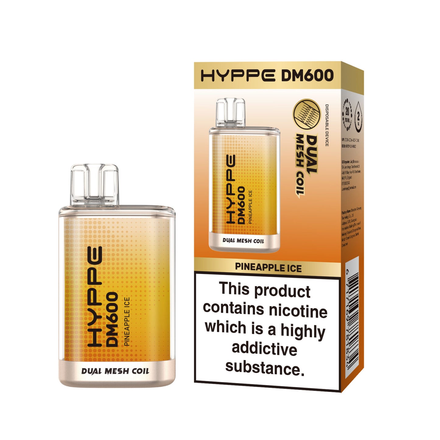 HYPPE DM600 2 % 600 PUFF - DUAL MESH COIL - DISPOSABLE VAPE POD DEVICE **(PACK OF 10)**