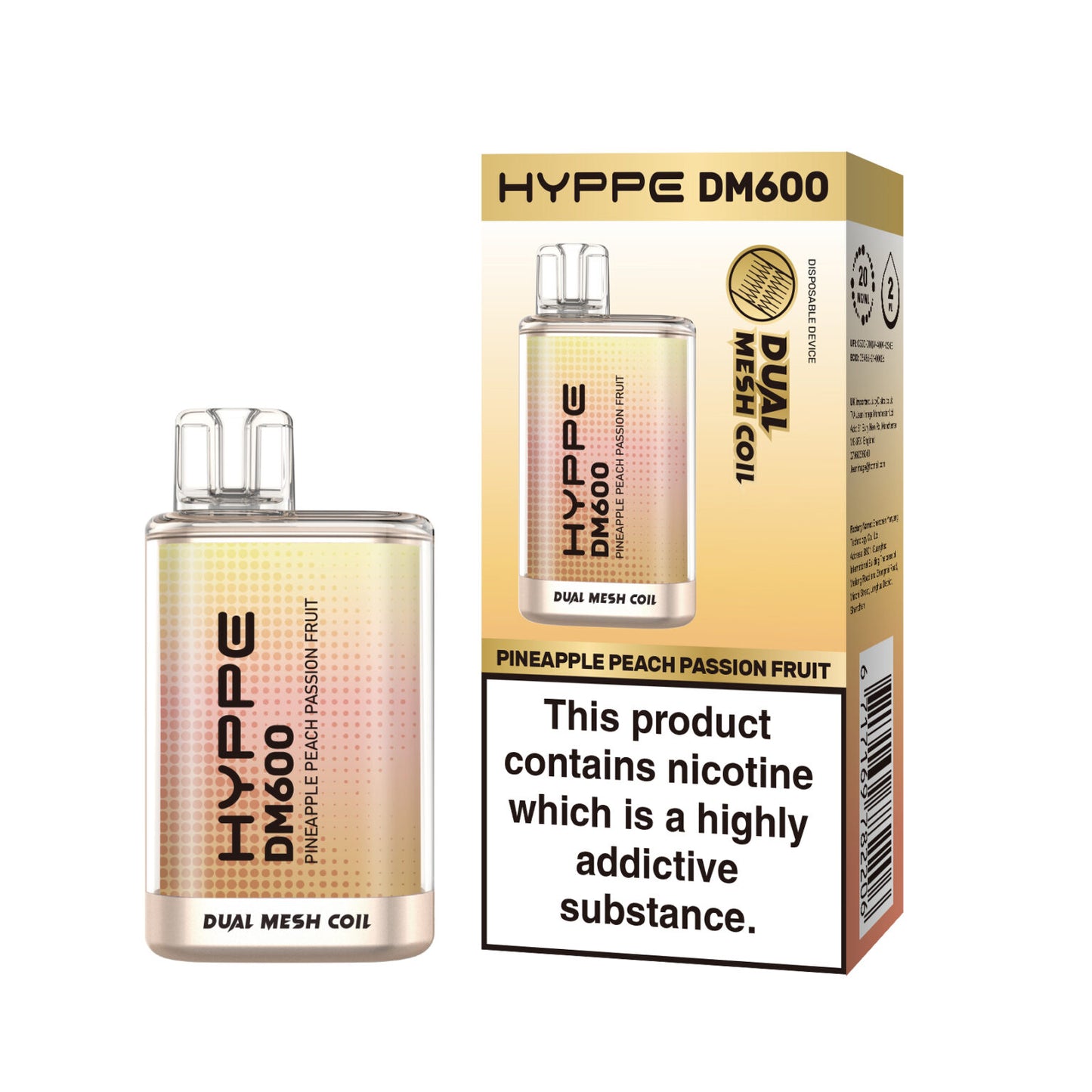 HYPPE DM600 2 % 600 PUFF - DUAL MESH COIL - DISPOSABLE VAPE POD DEVICE **(PACK OF 10)**