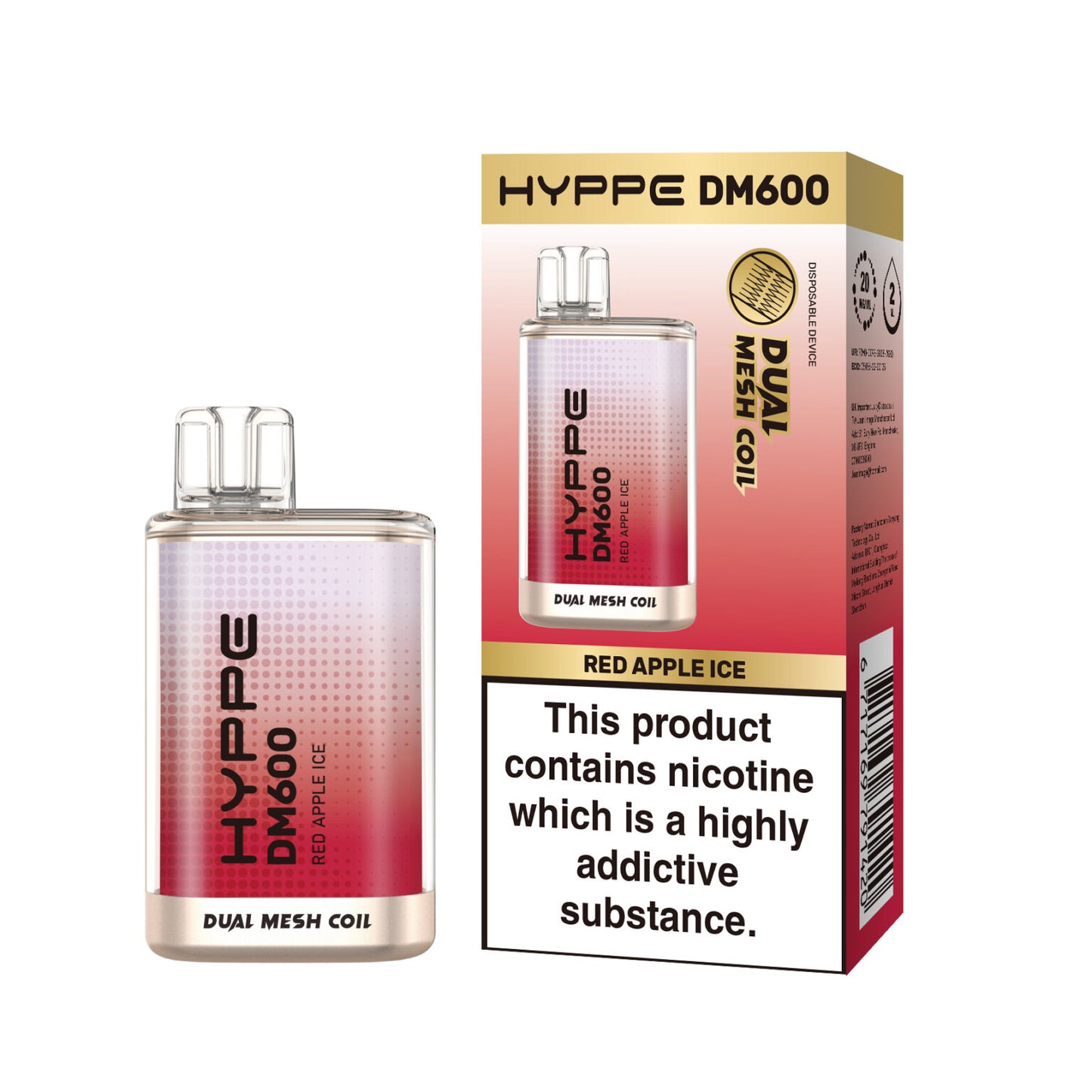 HYPPE DM600 2 % 600 PUFF - DUAL MESH COIL - DISPOSABLE VAPE POD DEVICE **(PACK OF 10)**